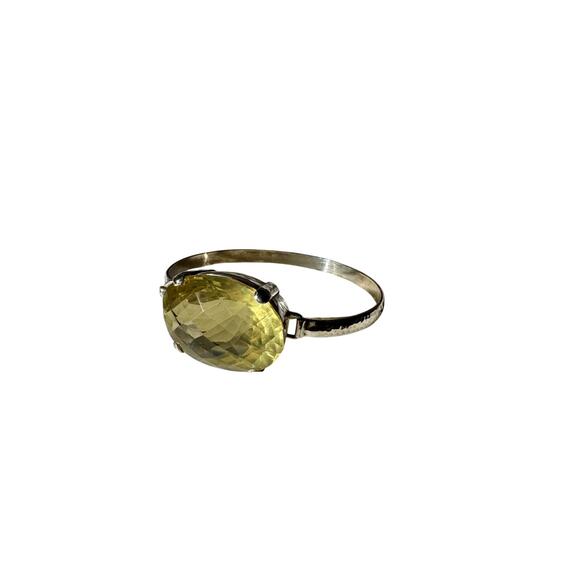 Lemon Citrine Latch Bangle Handmade Sterling 925 Silver 6.5" - Picture 1 of 11
